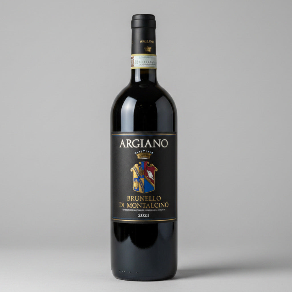 A bottle of Argiano Brunello di Montalcino with a white background