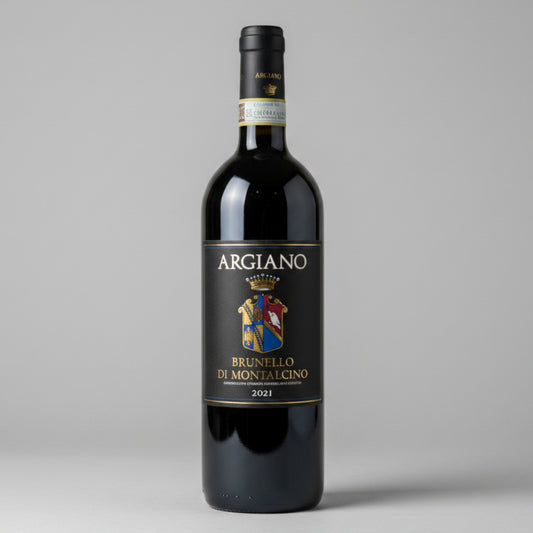 A bottle of Argiano Brunello di Montalcino with a white background