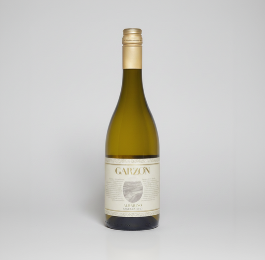 Garzon white wine bottle on a white background