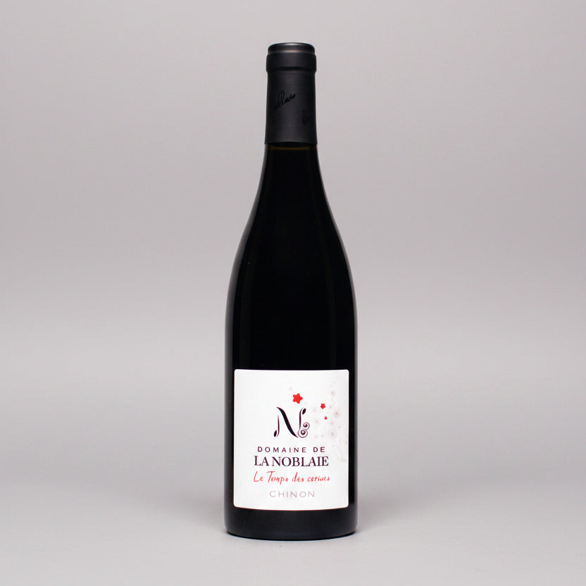 Wine bottle with a label on a white background
